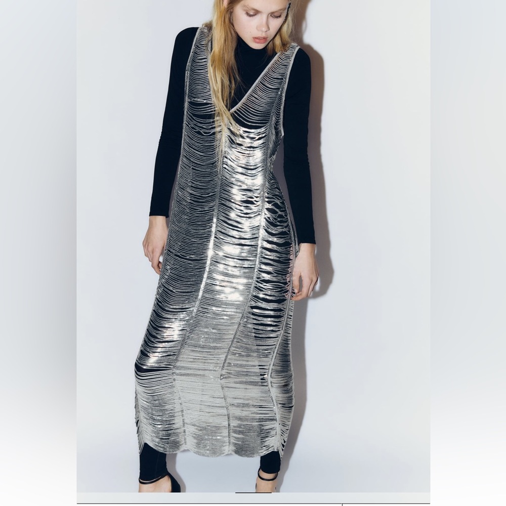 NWT zara sequin midi dress